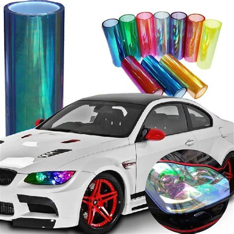 200 30cm Car Headlight Tint Film Cover Wrap Chameleon Headlight Taillight Fog Brake Light Film