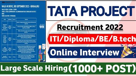 Tata Metro Rail Project Recruitment Fresher Iti Diploma B