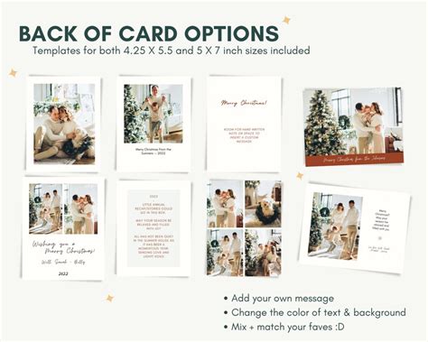 Colorful Christmas Card Template Photo Holiday Card Etsy