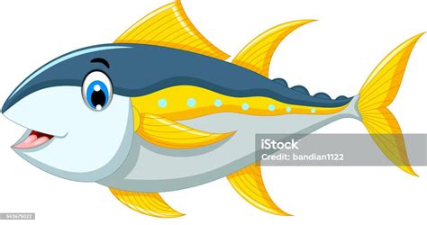 Joli Poisson Dessin Animé Thon Vecteurs Libres De Droits Et Plus Dimages Vectorielles De