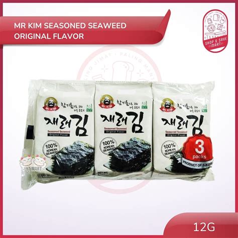 Mr Kim Seasoned Seaweed Original Flavor 3x4g 12g Halal Korean