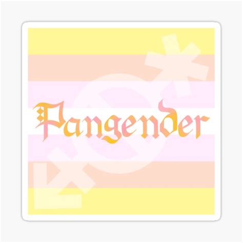 Pangender Pride Flag Gothic Calligraphy Sticker For Sale By