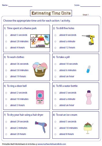 Estimating Time Worksheets