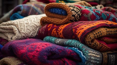 Pile Of Several Different Colored Knitted Blankets Background, Pictures Of Blankets Background ...