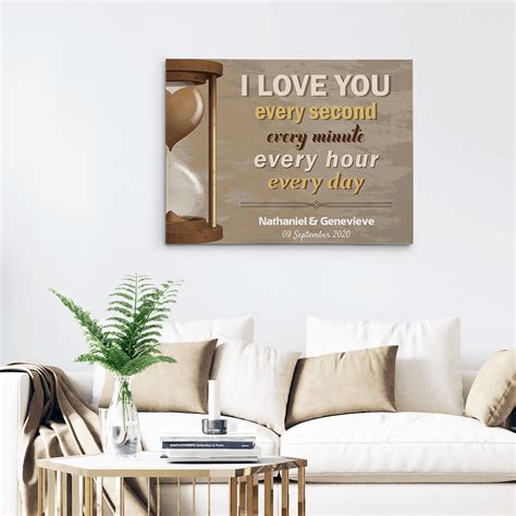 I Love You Every Second Hourglass Custom Canvas Print 365canvas