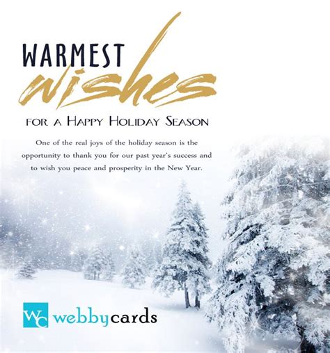 Warm Winter Wishes Non Animated Holiday Corporate Ecard Mobile