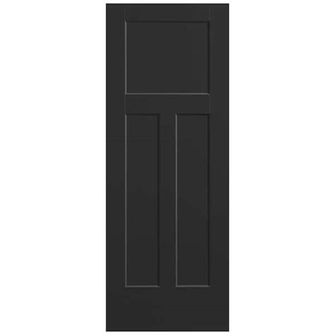 Masonite 30 In X 80 In 3 Panel Winslow Single Bore Solid Core Jet Black Molded Composite