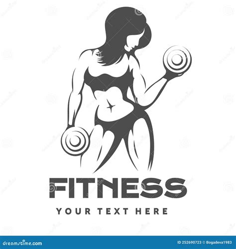 Dise O De Logotipo De Fitness Con Silueta De Mujer Peso Ilustraci N Del