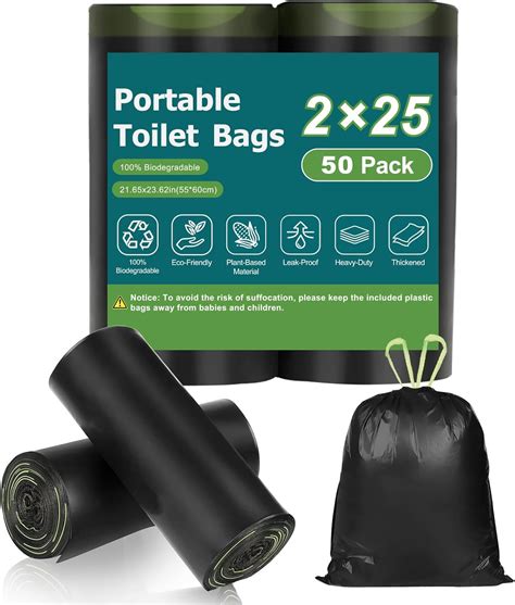 50 Portable Toilet Bags Camping Toilet Bags With