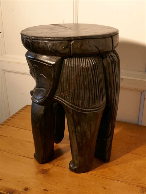 African Elephant Stool Carved Single Piece Of Wood Antiques Atlas