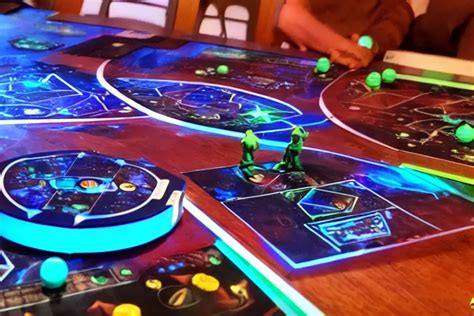 Scifi Holographic Dueling Board Game Played By Aliens Stable