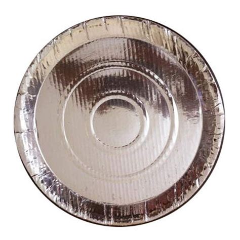 Silver Plain 9 Inch Disposable Paper Plate For Event And Party