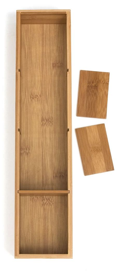 Bamboo Part Drawer Organizer With Removable Dividers Lipper