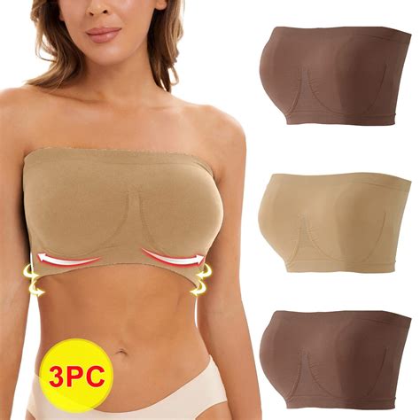 Patlollav Womens Plus Size Braladies Stretch Strapless Brasummer Bandeau Bracomfort Wireless