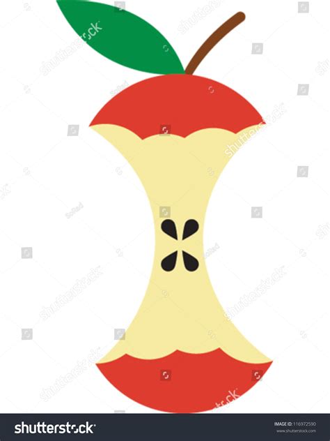 Apple Core Stock Vector 116972590 Shutterstock