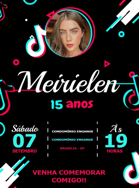 Convite Aniversário Tik Tok Edite Grátis Com Nosso Editor Online