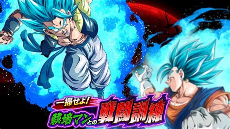 Eza Lr Vegito Blue And Gogeta Blue Vs The Training With Saibamen Event Dbz Dokkan Battle