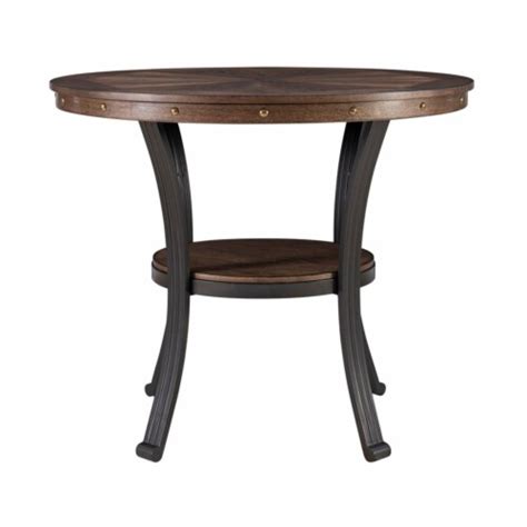 Linon Franklin Wood And Metal End Table In Rustic Umber Brown 1 Fry