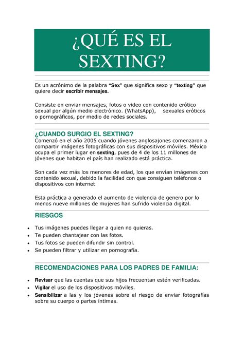 QuÉ Es El Sexting Peligros De Internet ¿quÉ Es El Sexting Es Un Acrónimo De La Palabra “sex