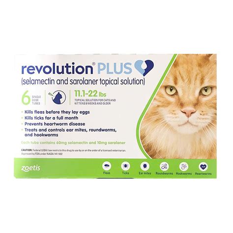 Revolution Plus for Cats 11.1-22 lbs Green - 3 or 6 Month Supply