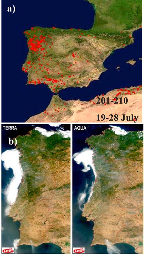 A Number Of Fires Hot Spots Over The IP In The Period 19 28 July