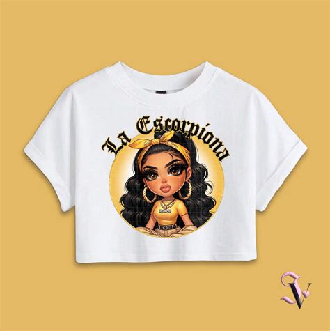 La Escorpiona Chicana Chola Zodiac Chibi Style Latina Shirt Png For Dtf