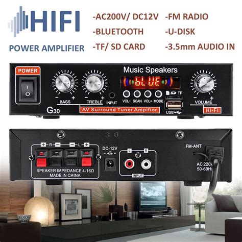 Ch Hifi Audio Stereo Power Mini Amplificador Digital Ampli Linio