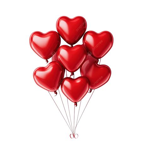 Feliz Día De San Valentín Un Montón De Globos Rojos En Forma De Corazón