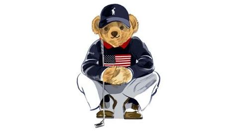 Teddy Bear With American Flag And Golf Club