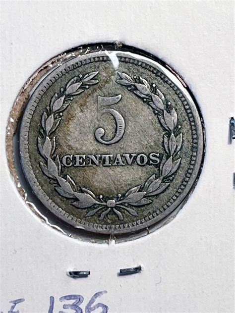 Centavos Copper Nickel Coin El Salvador Franciso Morazan