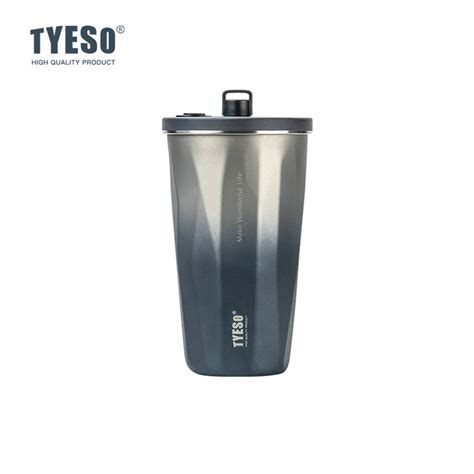 Original Tyeso Vacuum Insulated Bottle Tumbler With Straw Portable