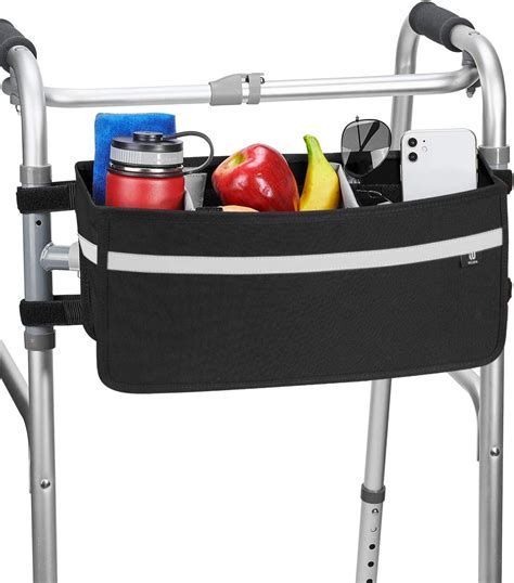 Joytutus Walker Bag With Two Split Board Large Capacity Foldable Storage Pouch Wheelchairs