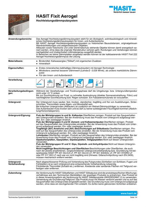 Pdf Hochleistungsd Mmputzsystem Hasit Fixit Aerogel Hasit Fixit