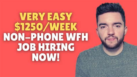 Very Easy Week Non Phone Work From Home Job Hiring Now Youtube