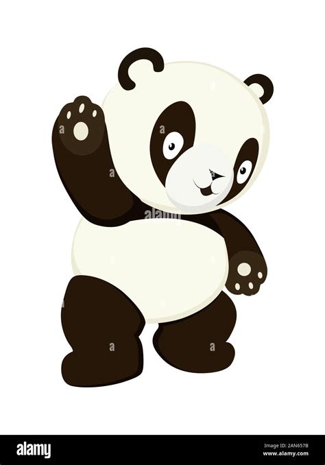 Stylized panda full body drawing. Simple panda bear icon or logo design ...