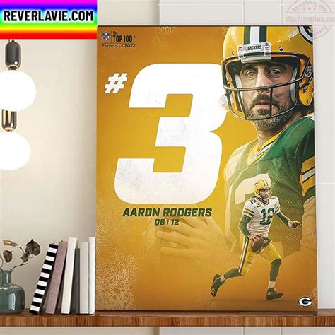 Aaron Rodgers Green Bay Packers No 3 In The NFL Top 100 Home Decor ...