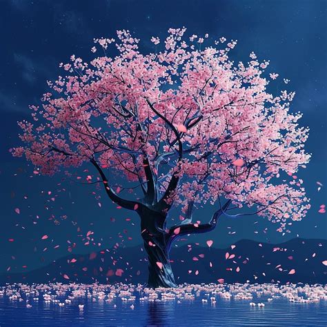 Premium Photo 3d Rendered Photos Of Sakura Tree And Falling Sakura