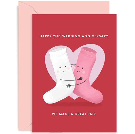 Happy 2nd Wedding Anniversary Card Anniversary Card Love Card 2nd