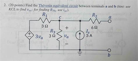 Solved Points Find The Th Venin Equivalent Circuit Chegg