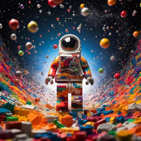 Premium AI Image Lego Astronaut In A Space Suit Surrounded By Legos