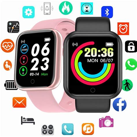 Relógio Smartwatch D20 Y68 Macaron Original atualizado coloca foto na