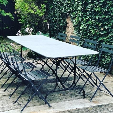 Xl French Zinc Top Metal Garden Table Seats 12 Vinterior