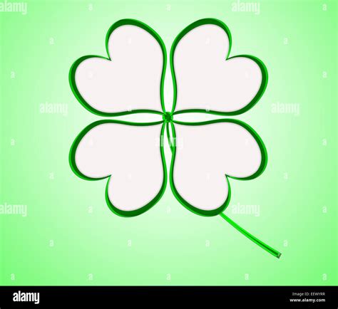 Four Leaf Clover In Green Made Of Hearts Stock Photo Alamy