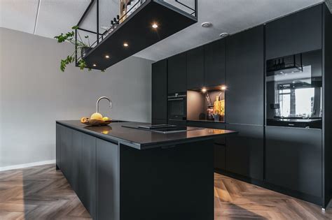 Modern Matte Black Kitchen