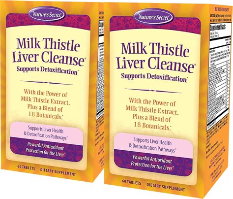 Natures Secret Milk Thistle Liver Cleanse 60 Tablets Pack Of 2