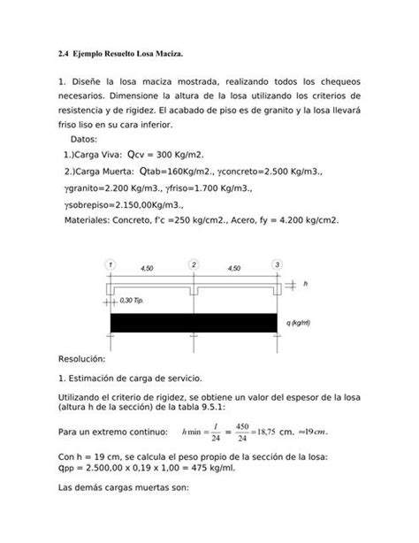 Ejemplo Resuelto Losa Maciza Elsa R Os Campos Udocz