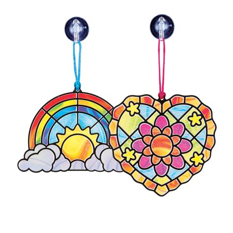 Melissa And Doug Stained Glass Made Easy Activity Kit Heart And Rainbow