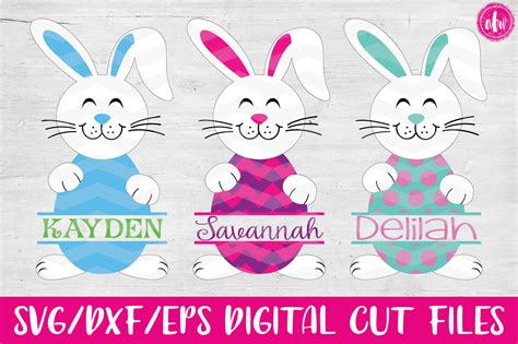 Split Easter Bunny Egg - SVG, DXF, EPS Cut File By AFW Designs | TheHungryJPEG