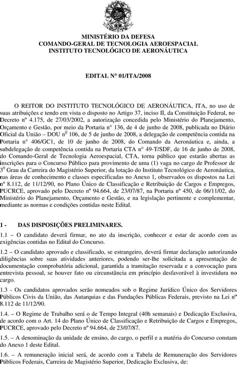 MINISTÉRIO DA DEFESA COMANDO GERAL DE TECNOLOGIA AEROESPACIAL INSTITUTO