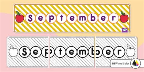 Months Of The Year September Banner Lehrer Gemacht